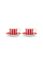 Set/2 Tasses et Soucoupes à Expresso Love Birds Rayures Rouge-Rose