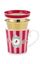 Tea for One Love Birds Medallion Stripes Red-Pink