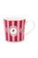Set/2 Tasses Petite Love Birds Medallion Rayures Rouge-Rose
