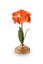 Bougeoir Boule en Métal Fleur Orange 22.5cm