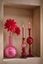 Kaarsenhouder Metalen Bol Donkerrood 44cm