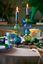 Bougeoir en Verre Bead Bleu/Vert 23.5cm