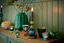 Bougeoir en Verre Bead Bleu/Vert 23.5cm