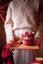 Kom Love Birds Medallion Hert Donkerrood 15cm