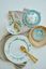 Assiette Plate Jolie Points Or Bleu 26.5cm