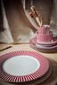 Assiette Plate Royal Stripes Rose Foncé 26.5cm