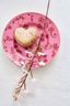 Assiette à Petit Four Jolie Fleurs Rose 12cm