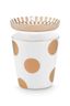 Set Tasse ohne Henkel & Teebeutelablage Dot Delight Weiß/Gold 290ml