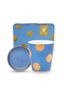 Set Tasse ohne Henkel & Teebeutelablage Dot Delight Hellblau/Gold 290ml