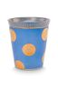 Set Tasse ohne Henkel & Teebeutelablage Dot Delight Hellblau/Gold 290ml