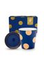 Set Mok zonder Oor & Theetip Dot Delight Navy/Goud 290ml