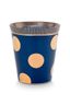 Set Mok zonder Oor & Theetip Dot Delight Navy/Goud 290ml