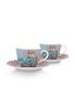 Flower Festival Set/2 Espresso Kop & Schotel Lichtblauw