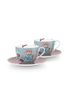 Set/2 Tasses et Soucoupes Flower Festival Bleu Clair