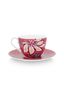 Tasse et Soucoupe à Cappuccino Flower Festival Rose Foncé
