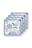 Set/4 Servetten Royal Regal Flower Blauw