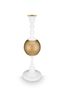 Metalen Kandelaar Bol Medium Wit-Goud 37cm