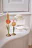 Set/2 Tulipe Bougeoirs en Métal Jaune