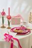 Set/2 Tulipe Bougeoirs en Métal Rose