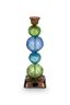Kerzenständer Glas Perlen Blau/Grün 30cm