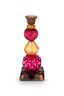Kerzenständer Glas Perlen Rot/Gelb 23.5cm