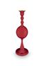 Kaarsenhouder Metalen Bol Donkerrood 37cm