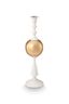 Kaarsenhouder Metalen Bol Wit/Goud 44cm