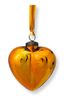Kerstbal Glas Hart Geel 12.5cm