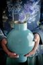 Metal Vase Green 24cm
