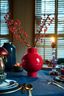 Vase Metal Small Red 24cm