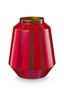 Vase en Métal Rayures Rouge Foncé 29cm
