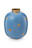 Vase Metall Punkte Hellblau/Gold 32cm