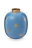Vase Metall Punkte Hellblau/Gold 32cm