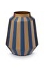 Vaas Metaal Strepen Navy/Goud 29cm