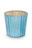 Set/4 Tea Light Candle Holder Glass Blue 7cm