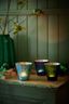 Set/3 Glas/Teehellhalter Blau 10cm