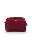 Cosmetic Purse Extra Large Velvet Quiltey Days Red