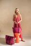 Tilda Tote Bag Medium Streep Roze