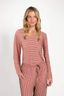 Trice Top Lange Mouw Kente Stripe Roze 