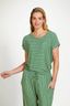 Tatum Top Korte Mouw Kente Stripe Groen 