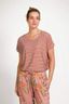 Tatum Top Korte Mouw Kente Stripe Roze 