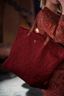 Tote Bag Velvet Quiltey Days Rood