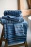 Bath Towel Geometric Print Dark Blue 55x100cm