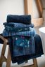Grote Handdoek Geometric Print Donkerblauw 70x140cm