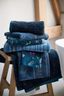 Bath Towel Geometric Print Dark Blue 55x100cm