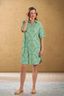 Nachthemd Korte Mouw Knopen Alba Blauw Groen