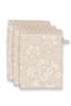 Washandje Set/3 Jasmin Jacquard Zand 16x22cm