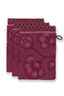 Washandje Set/3 Jasmin Jacquard Donkerroze 16x22cm