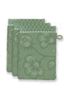 Lot de 3 Gants de Toilette Jasmin Jacquard Vert 16x22cm