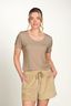 Tilly Top Korte Mouw Thousand Leaves Beige